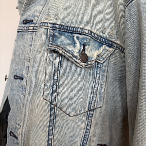 Free People Light Blue Oversized Trucker Denim Jacket - Picture 7 of 9
